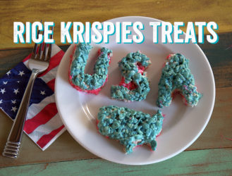 Let's Make 4th of July Rice Krispies Treats