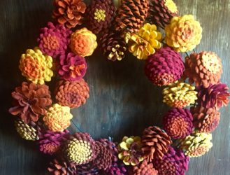 Make A Beautiful Autumn Wreath Out of Pinecones