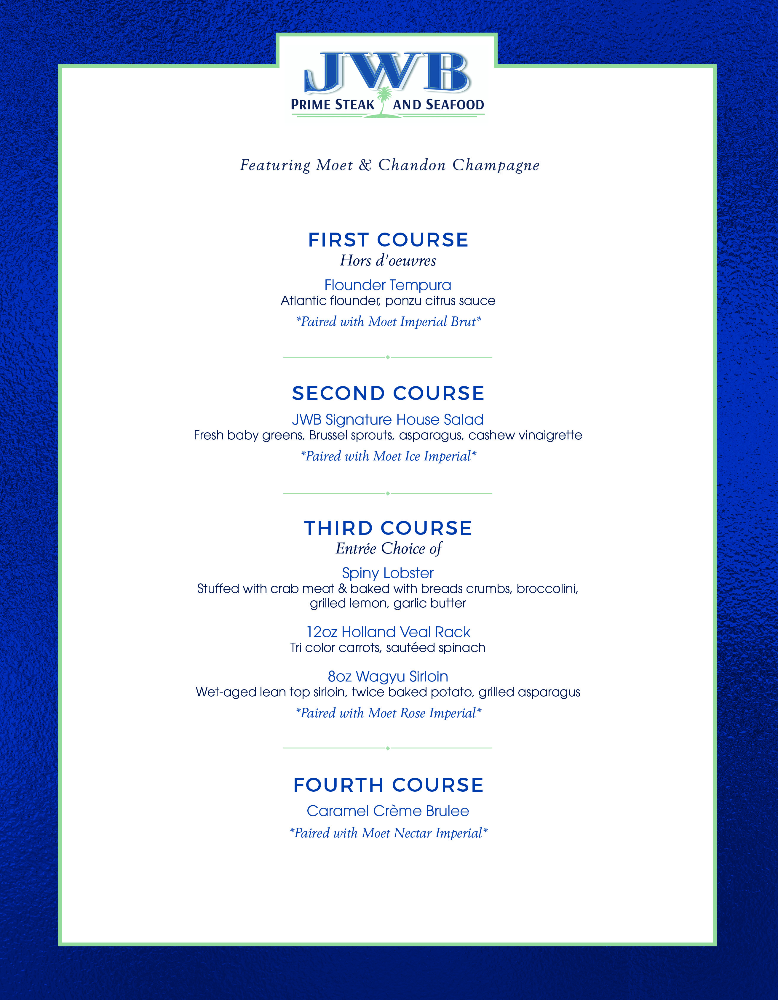 Wine Dinner at JWB Prime Steak and Seafood Margaritaville Hollywood