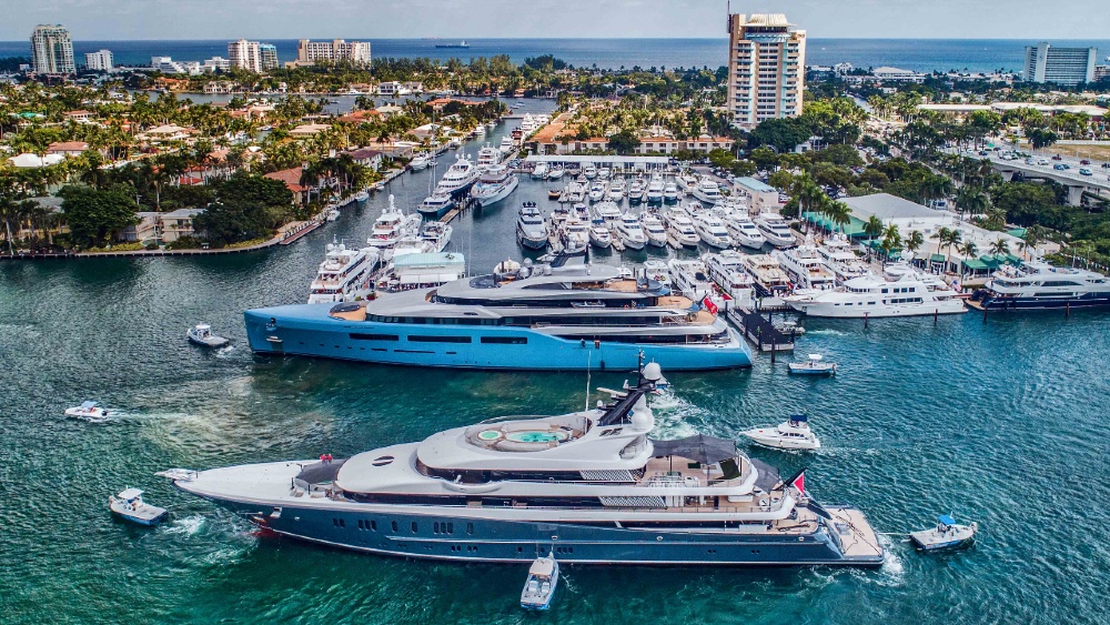 Ft lauderdale Boat show from the Sky